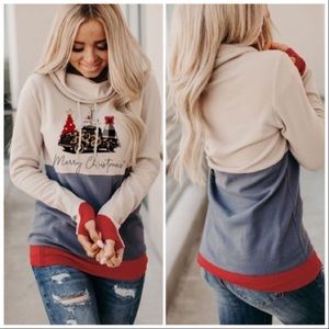 NEW‼️ Khaki Christmas Tree Thumb Hole - hoodie